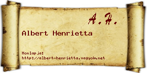 Albert Henrietta névjegykártya